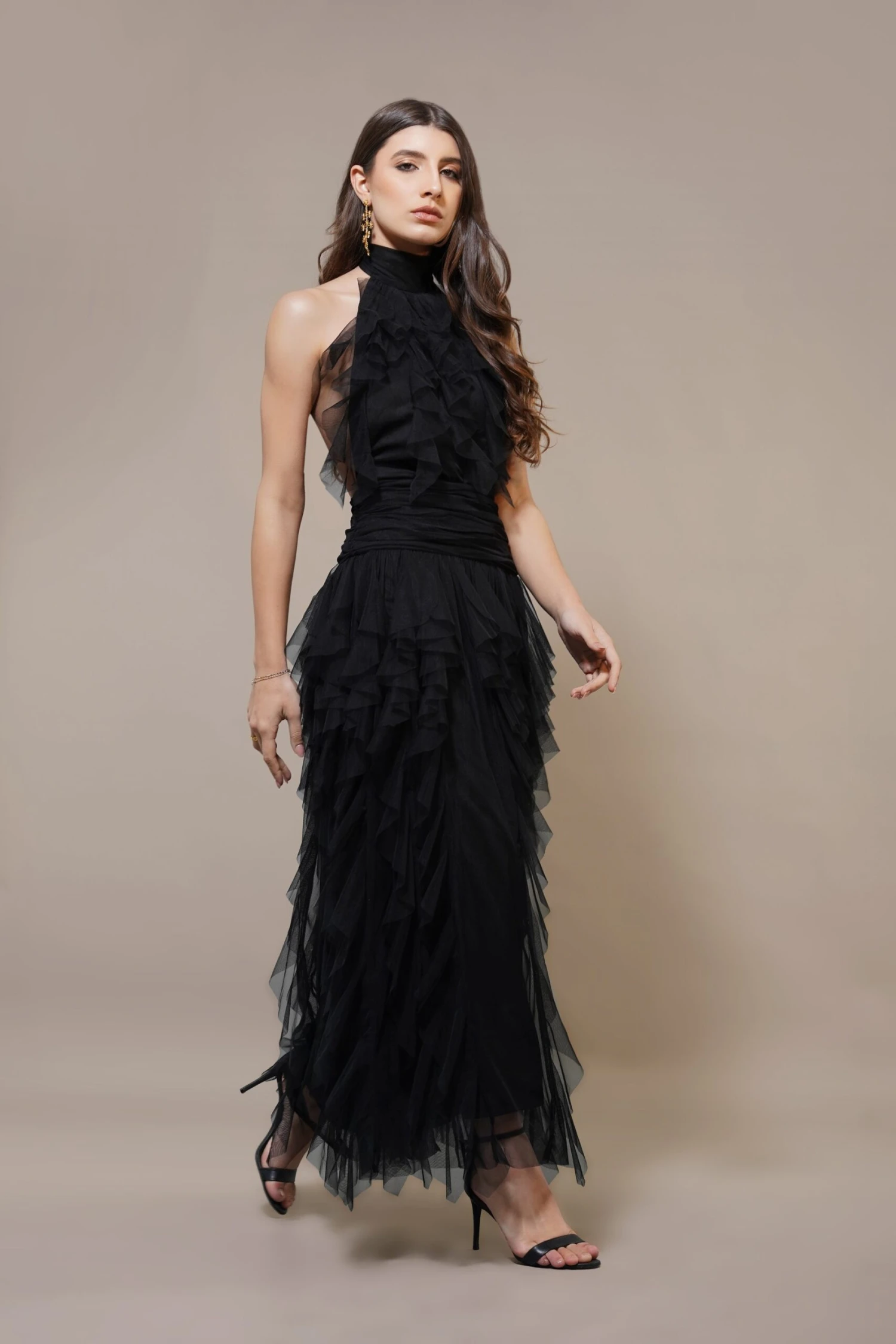 Tabitha Maxi Ruffle Dress In Black 6 Tabitha Maxi Ruffle Dress In Black - Image 6