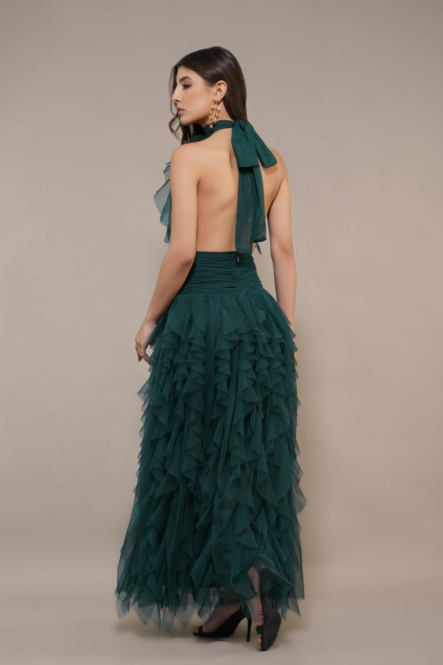 Tabitha Maxi Ruffle Dress In Forest Green 2 Tabitha Maxi Ruffle Dress In Forest Green - Image 2