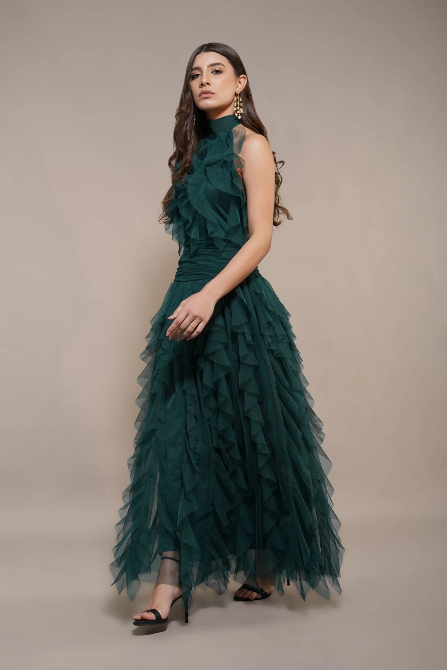 Tabitha Maxi Ruffle Dress In Forest Green 5 Tabitha Maxi Ruffle Dress In Forest Green - Image 5
