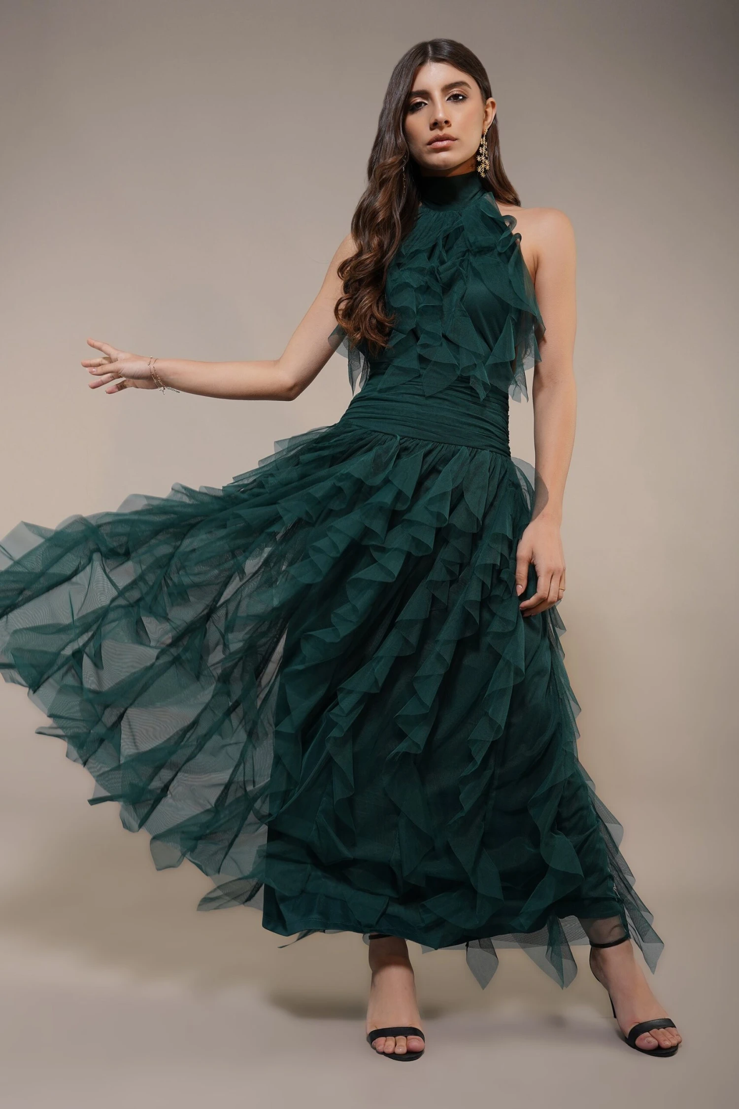 Tabitha Maxi Ruffle Dress In Forest Green 1 Tabitha Maxi Ruffle Dress In Forest Green