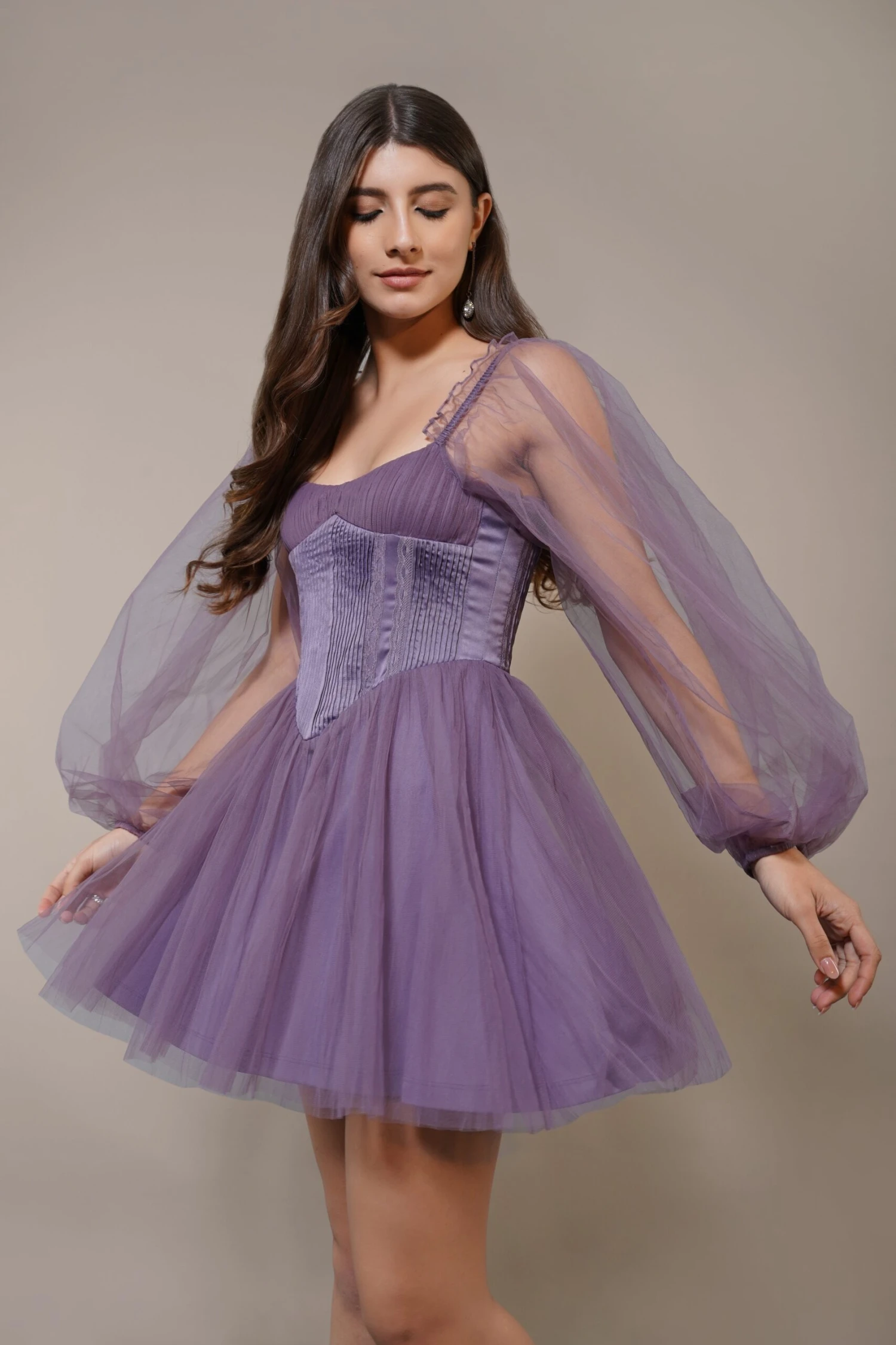 Tara Mini Dress In Lilac 1 Tara Mini Dress In Lilac