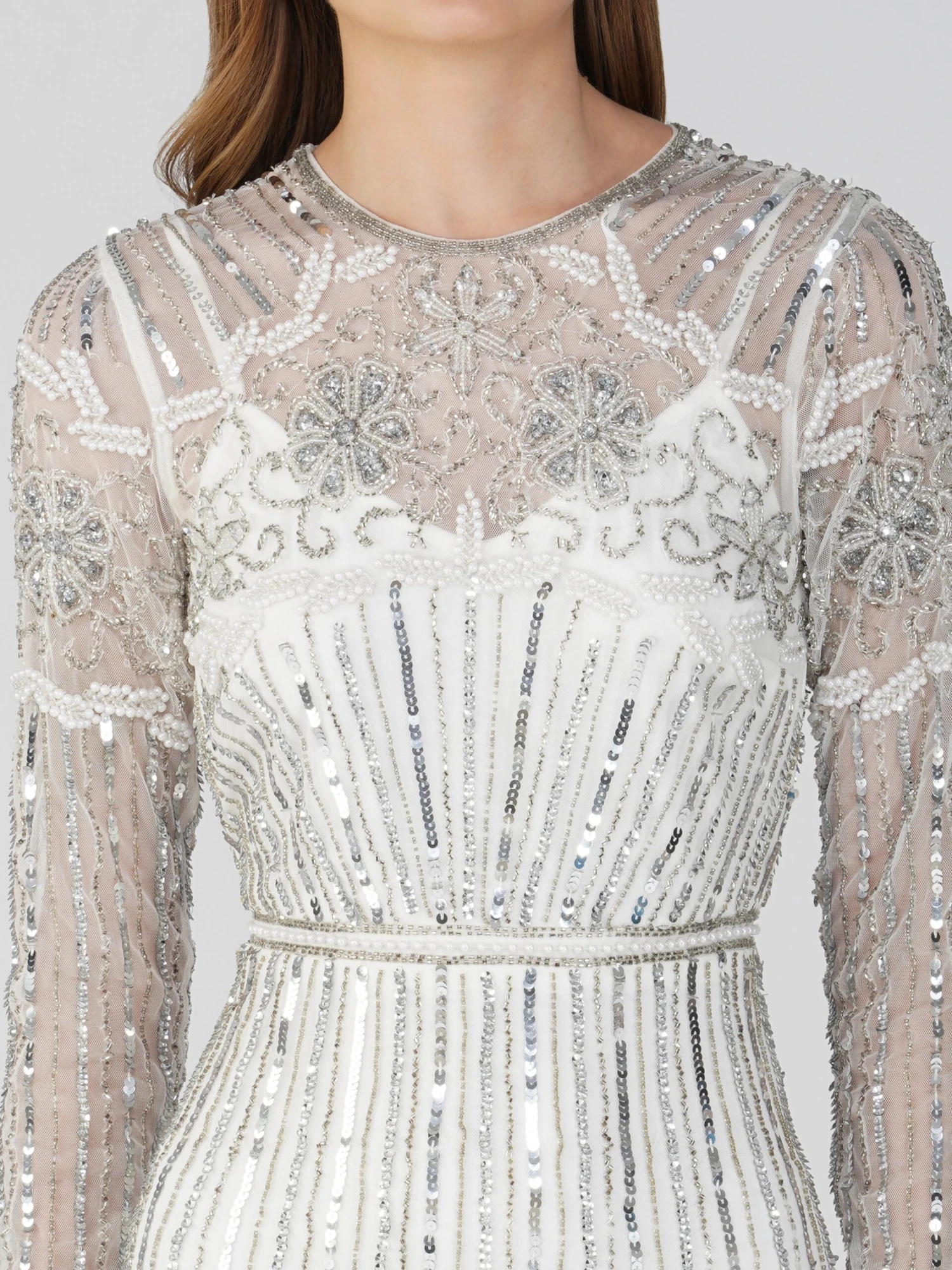 Teresa Embellished Maxi Dress In Silver 4 Teresa Embellished Maxi Dress In Silver - Image 4