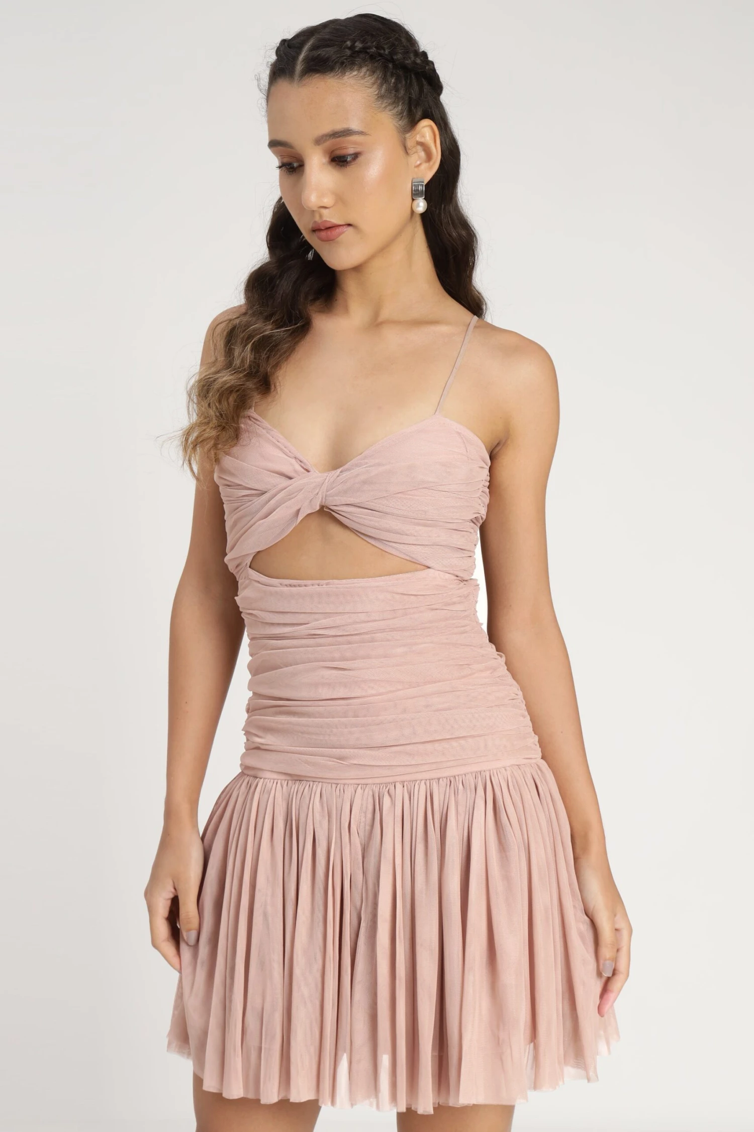 Theodora Mini Dress In Blush 12 Theodora Mini Dress In Blush - Image 12