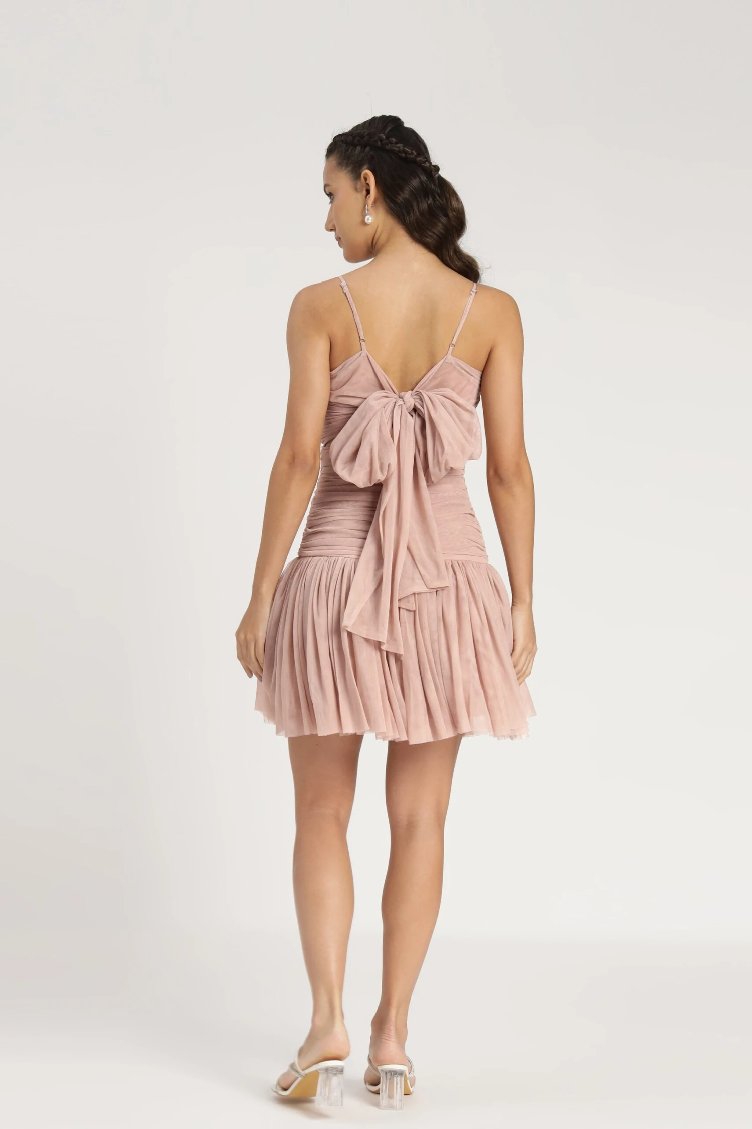 Theodora Mini Dress In Blush 10 Theodora Mini Dress In Blush - Image 10