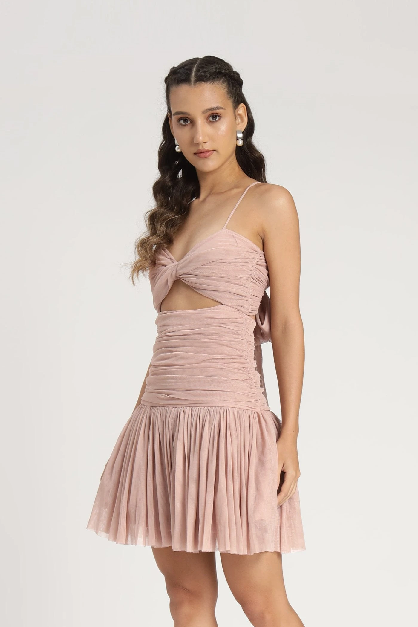 Theodora Mini Dress In Blush 9 Theodora Mini Dress In Blush - Image 9