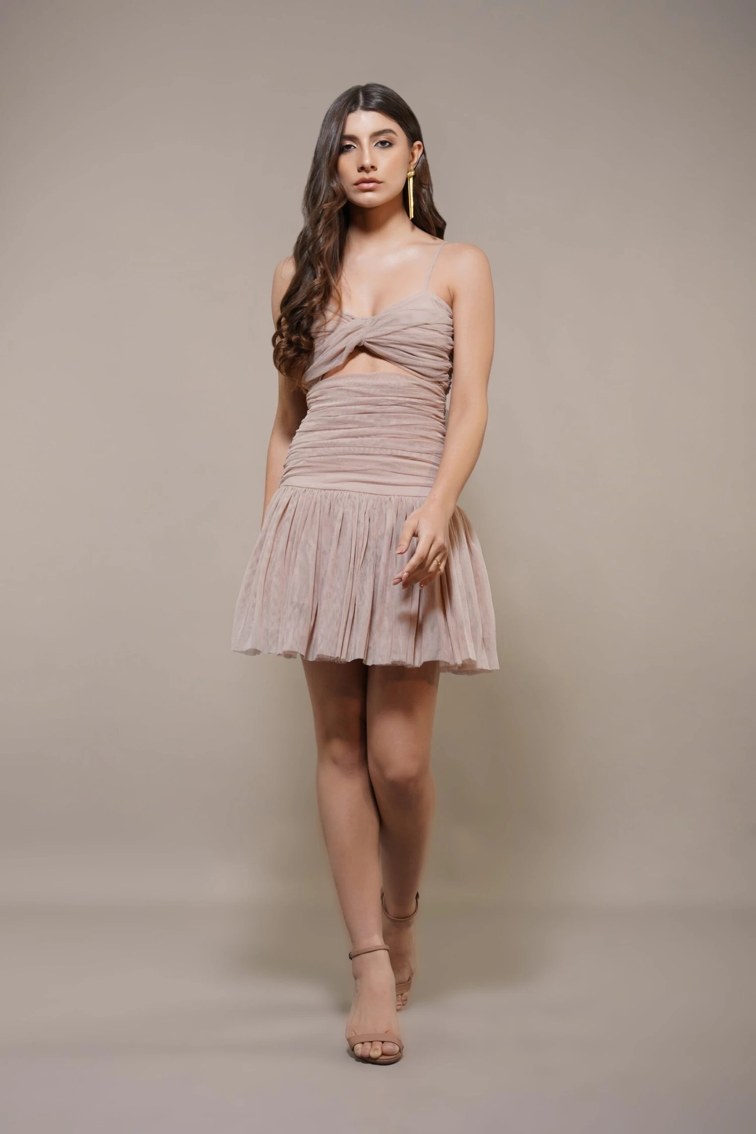 Theodora Mini Dress In Blush 2 Theodora Mini Dress In Blush - Image 2