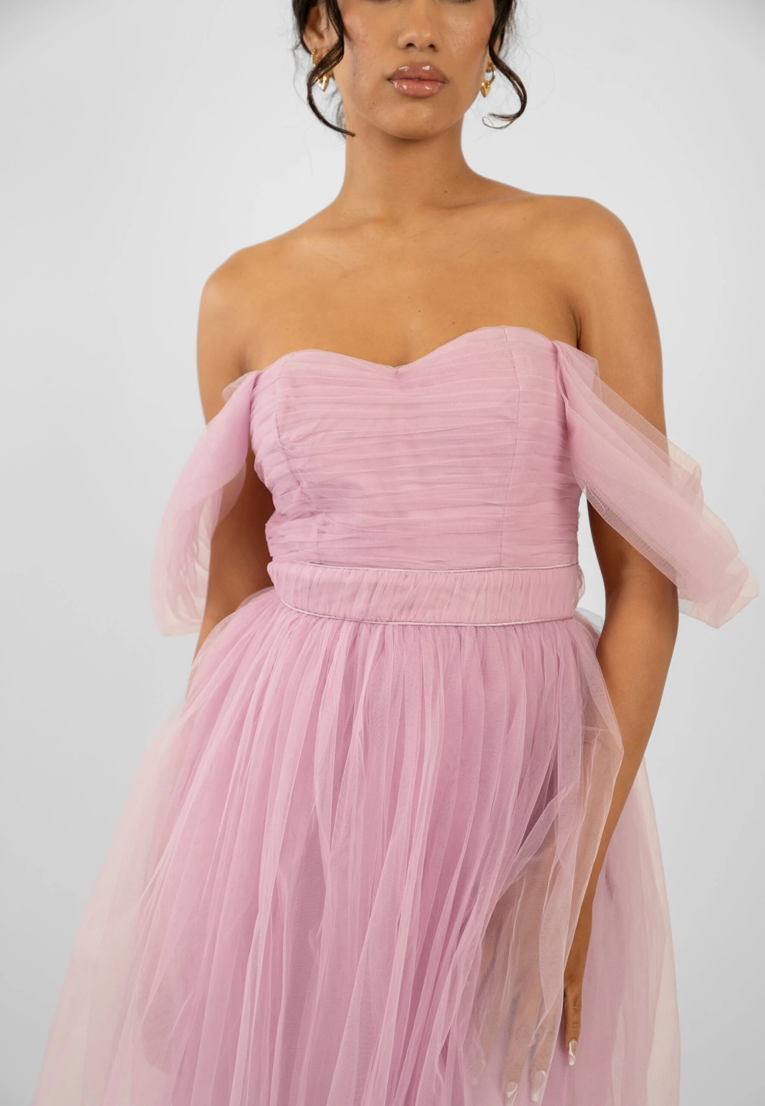 Melbourne Tulle Midi Dress In Pink 3 Melbourne Tulle Midi Dress In Pink - Image 3