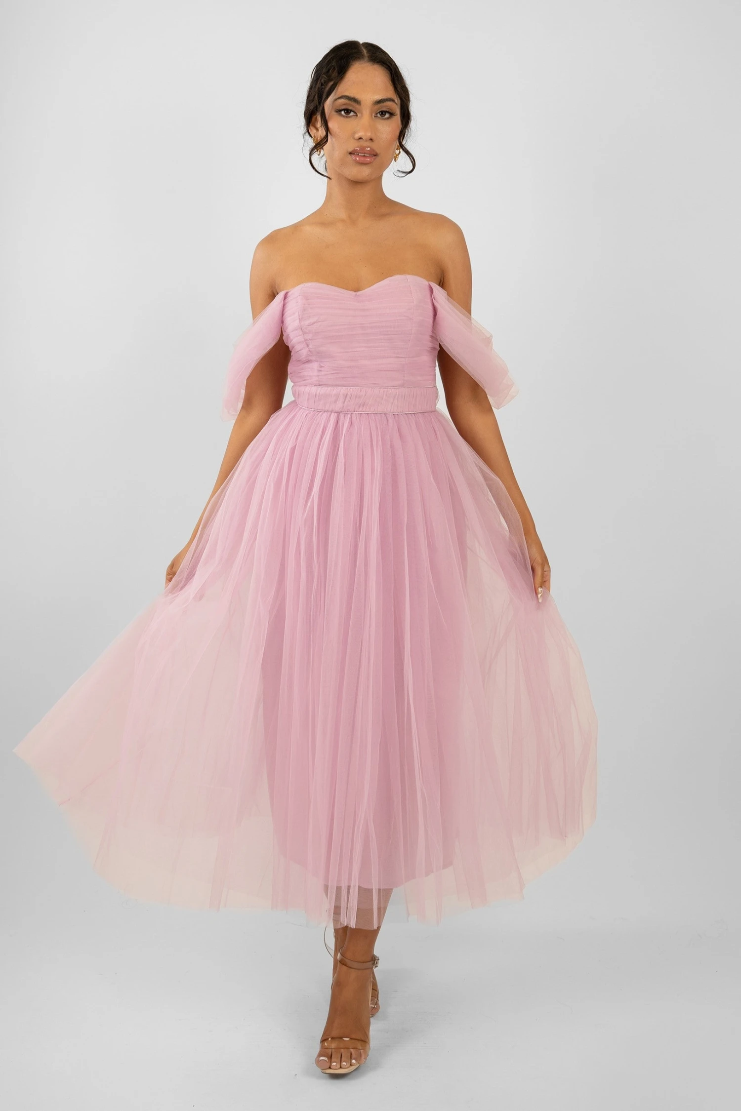 Melbourne Tulle Midi Dress In Pink 1 Melbourne Tulle Midi Dress In Pink