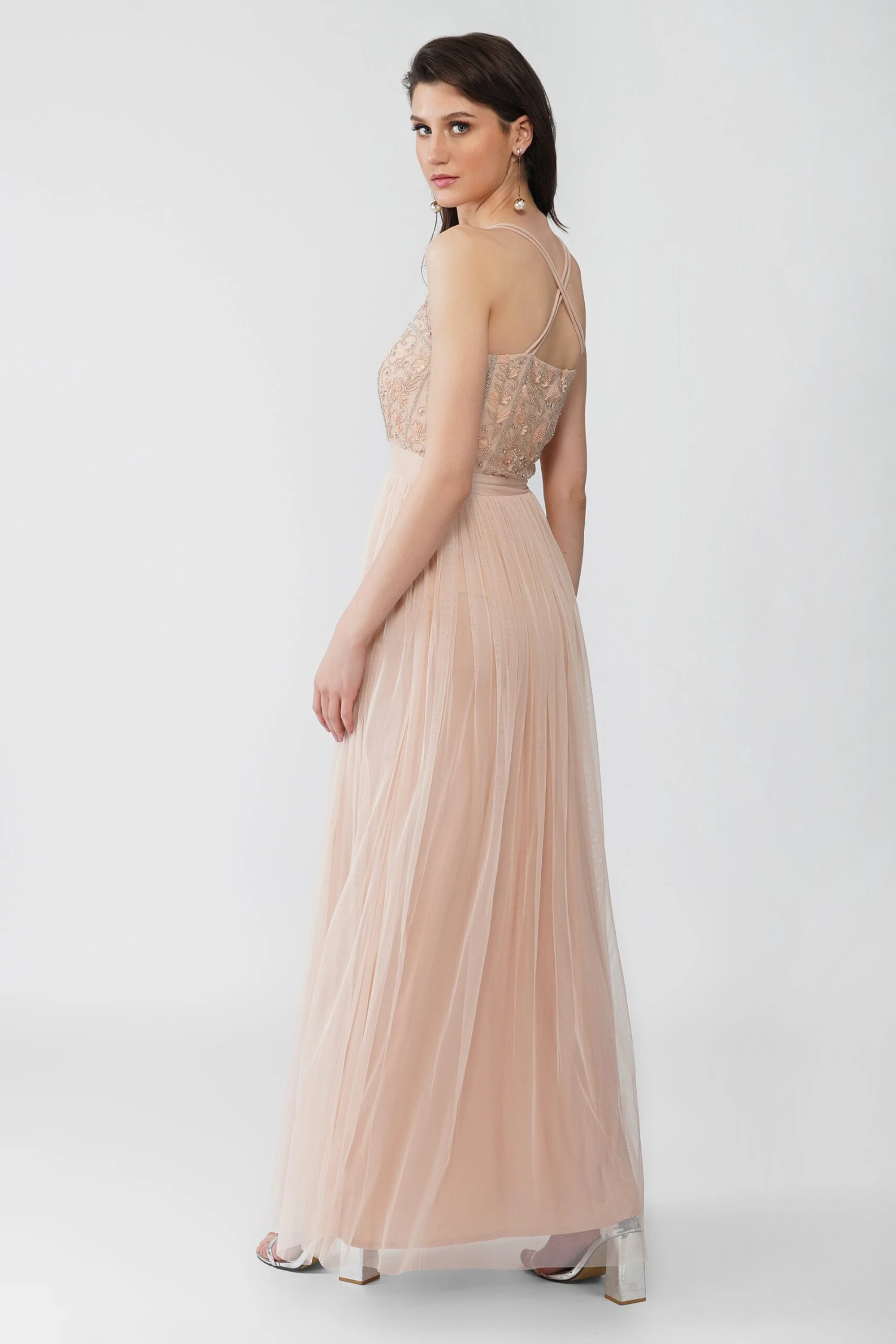 Ursa Blush Pink Embellished Maxi Dress 2 Ursa Blush Pink Embellished Maxi Dress - Image 2
