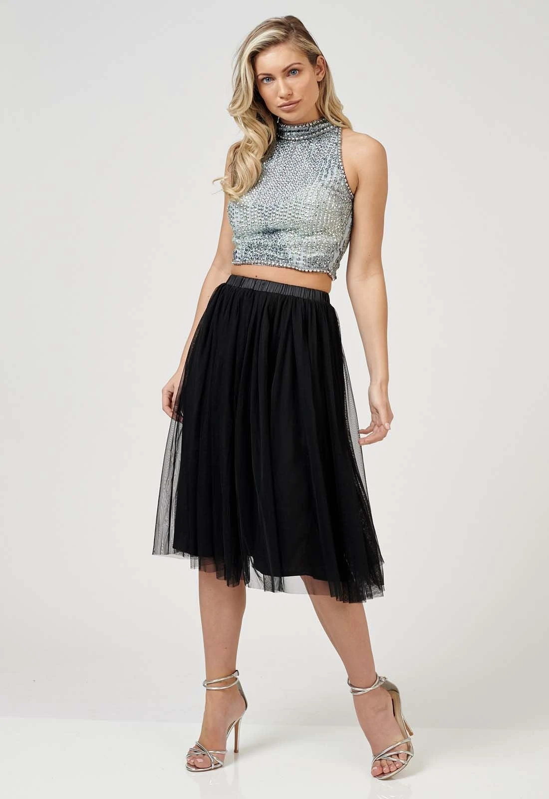 Val Tulle Midi Skirt In Black 2 Val Tulle Midi Skirt In Black - Image 2