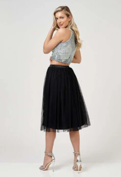 Val Tulle Midi Skirt In Black 6 Val Tulle Midi Skirt In Black -Laceand Beads VALBLK2