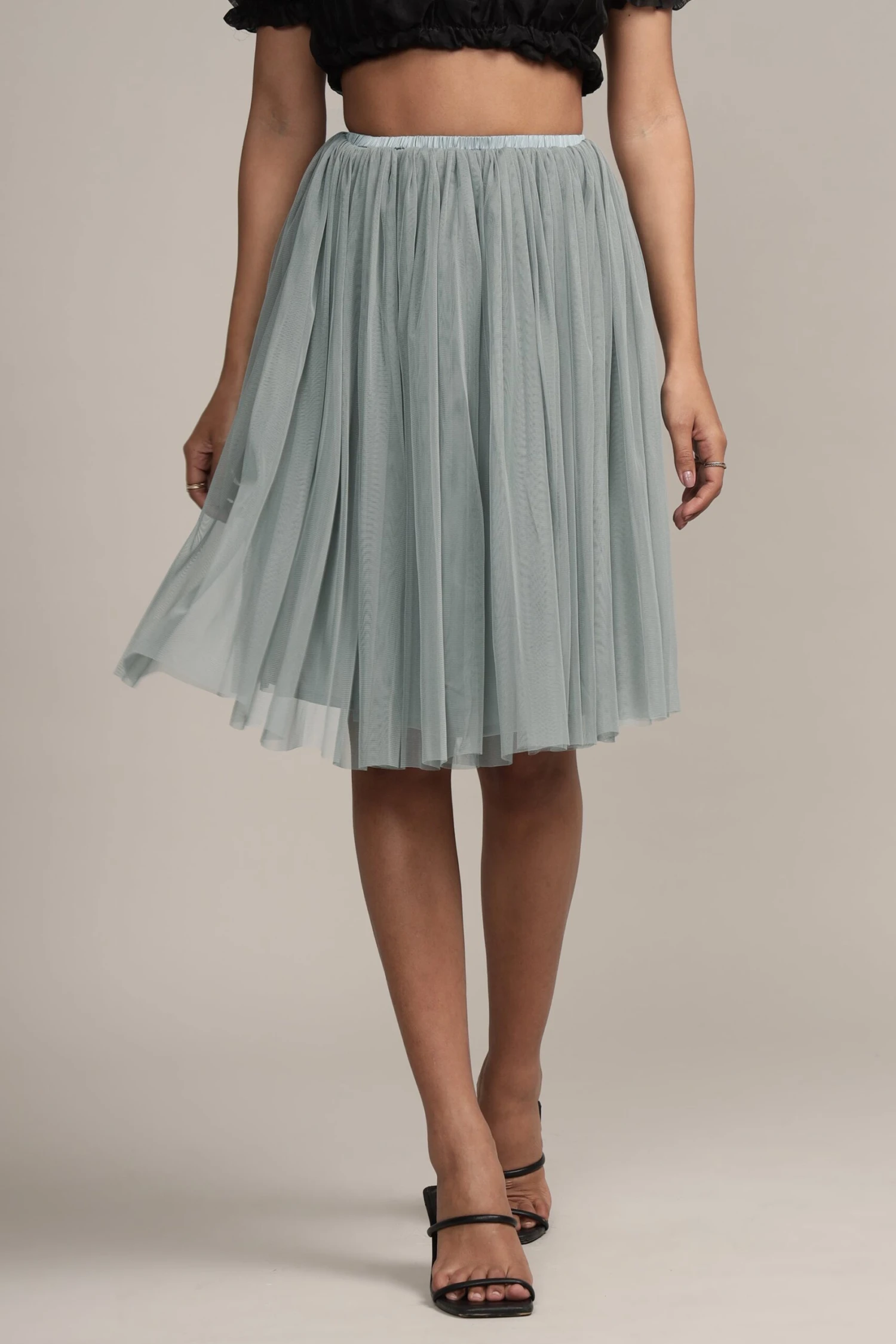 Valentina Skirt In Teal Grey 3 Valentina Skirt In Teal Grey - Image 3