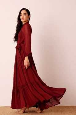Violetta Maxi Dress In Burgundy -Laceand Beads Violetta Maxi in Burgundy 3