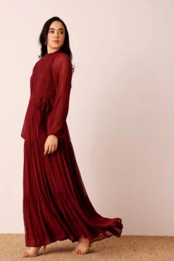 Violetta Maxi Dress In Burgundy -Laceand Beads Violetta Maxi in Burgundy 5