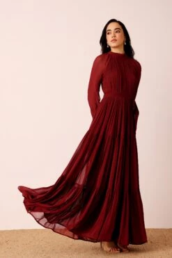 Violetta Maxi Dress In Burgundy -Laceand Beads Violetta Maxi in Burgundy 7