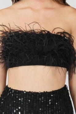 Xara Black Feather Top 10 Xara Black Feather Top -Laceand Beads XaraTopBlack 5