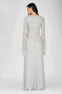 Aleena Embellished Maxi Dress In Silver 7 Aleena Embellished Maxi Dress In Silver -Laceand Beads al