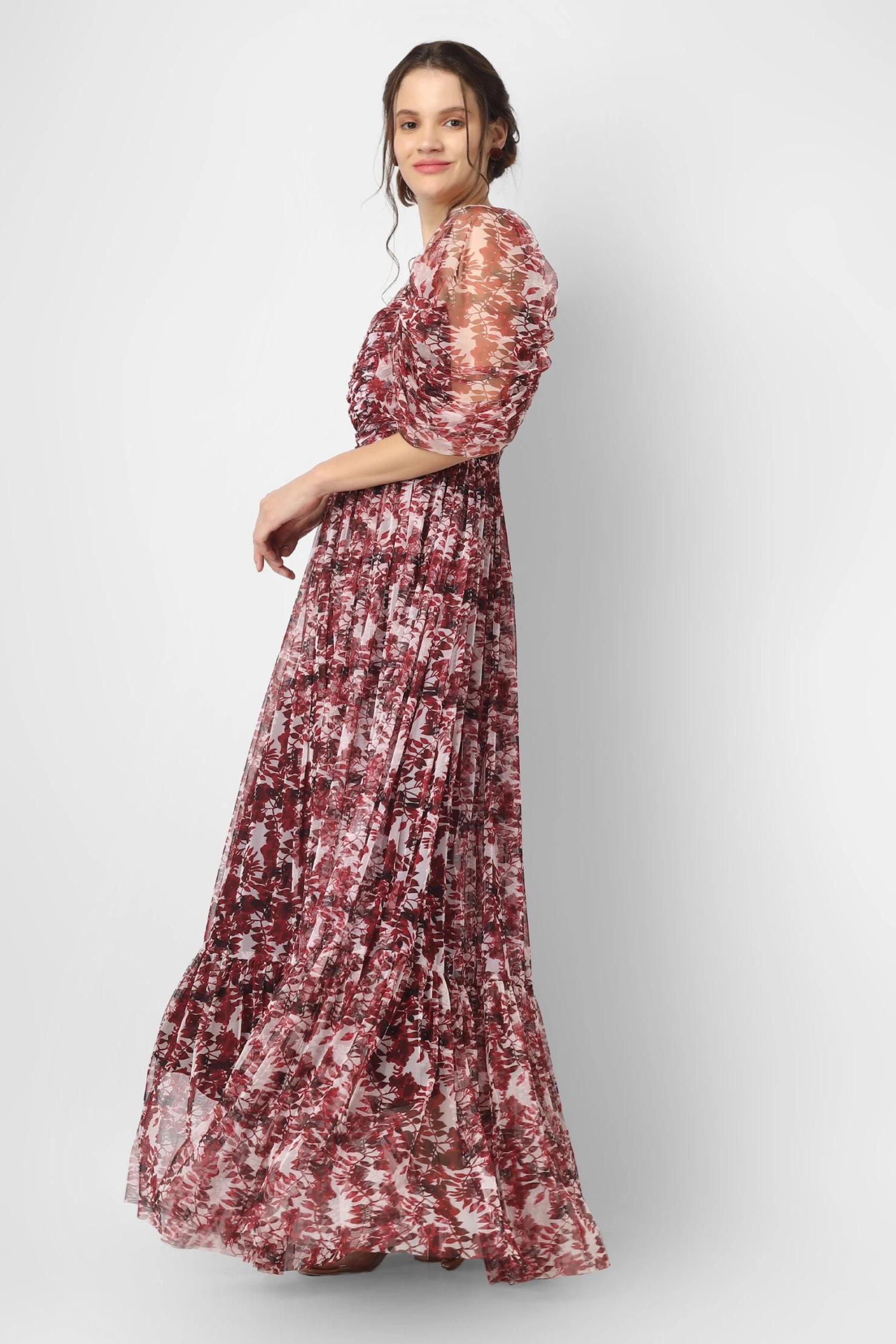 Alicia Maxi In Burgundy Print 4 Alicia Maxi In Burgundy Print - Image 4