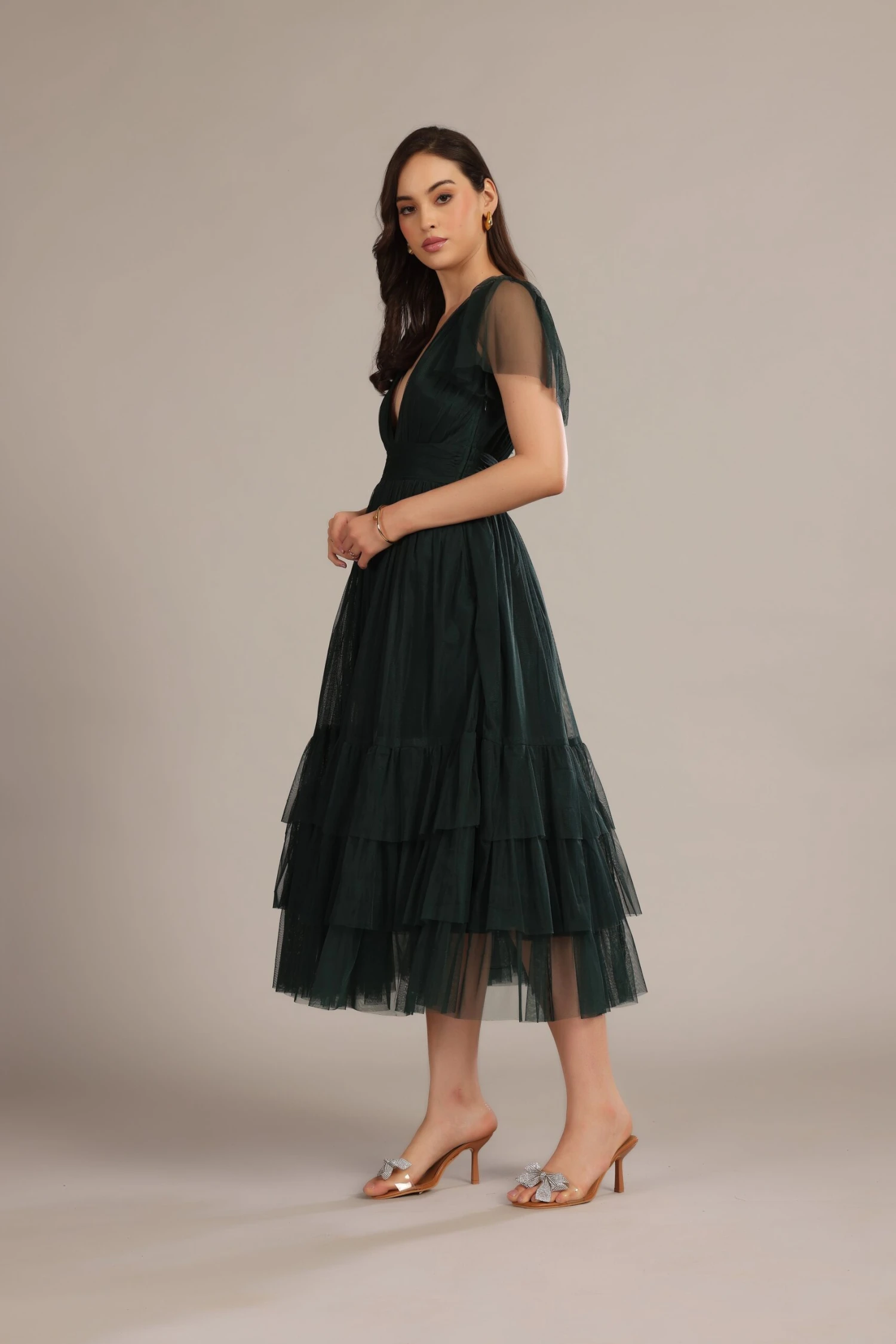 Madison Forest Green Midi Bridesmaid Dress 4 Madison Forest Green Midi Bridesmaid Dress - Image 4