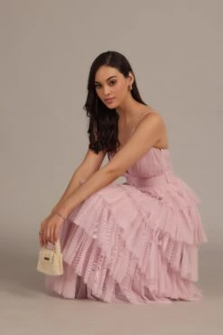 Oakley Maxi Dress In Powder Pink