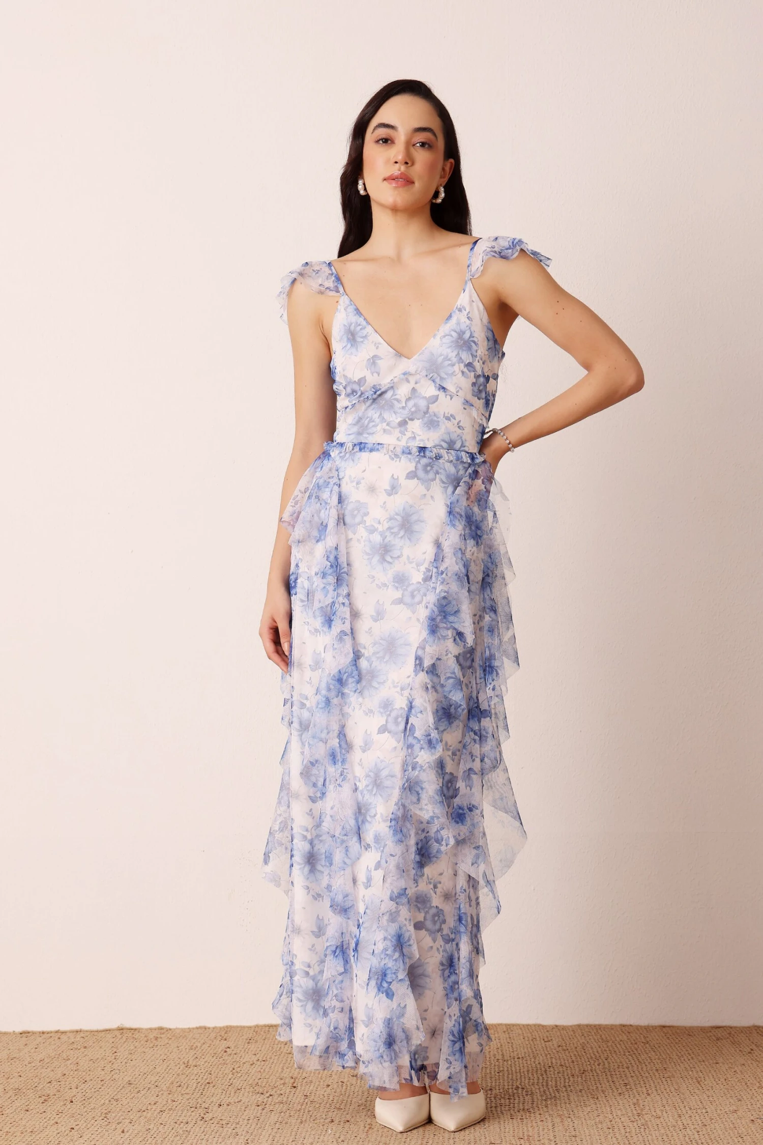 Malin Maxi Dress In Blue Print 1 Malin Maxi Dress In Blue Print