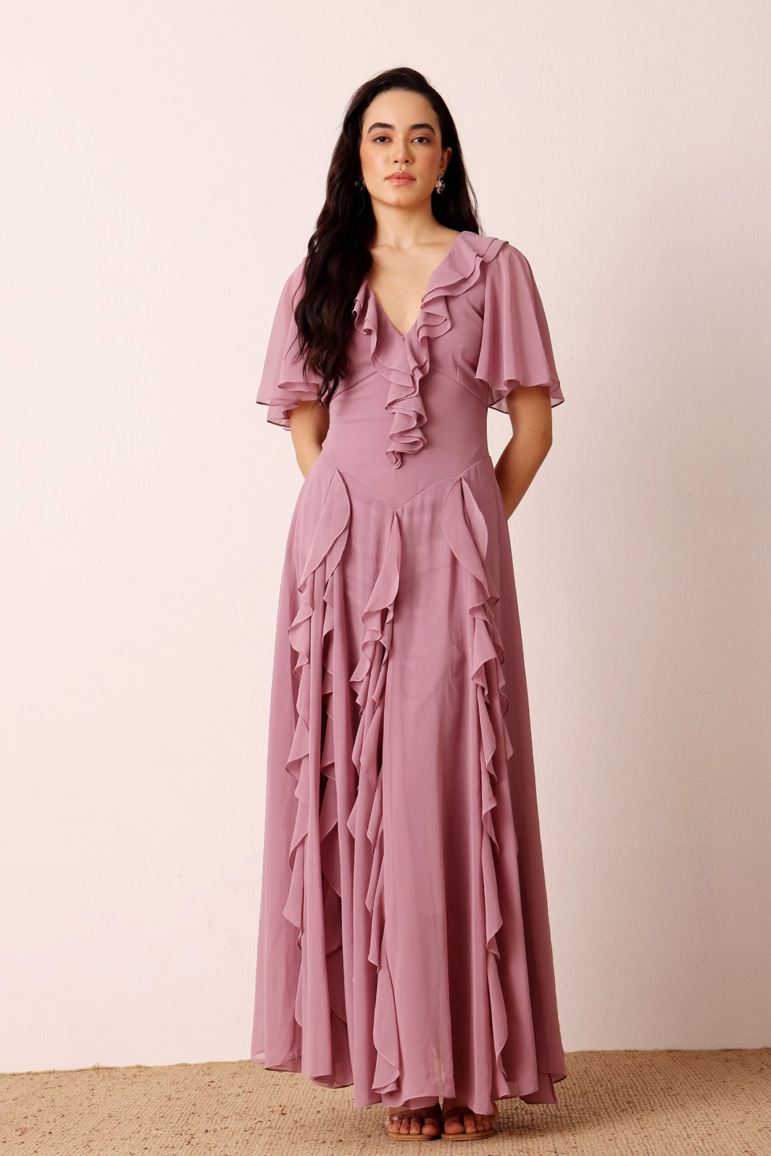 Hertia Maxi Dress In Dusty Lilac 4 Hertia Maxi Dress In Dusty Lilac - Image 4