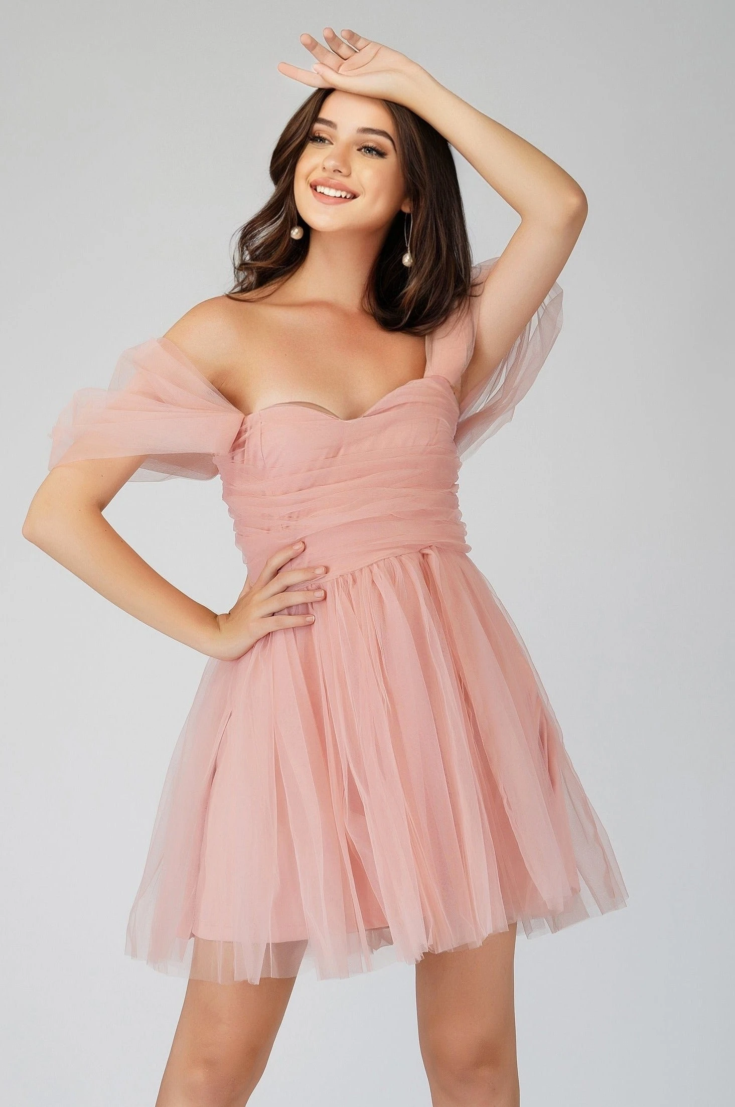 Sydney Light Pink Tulle Mini Dress 1 Sydney Light Pink Tulle Mini Dress