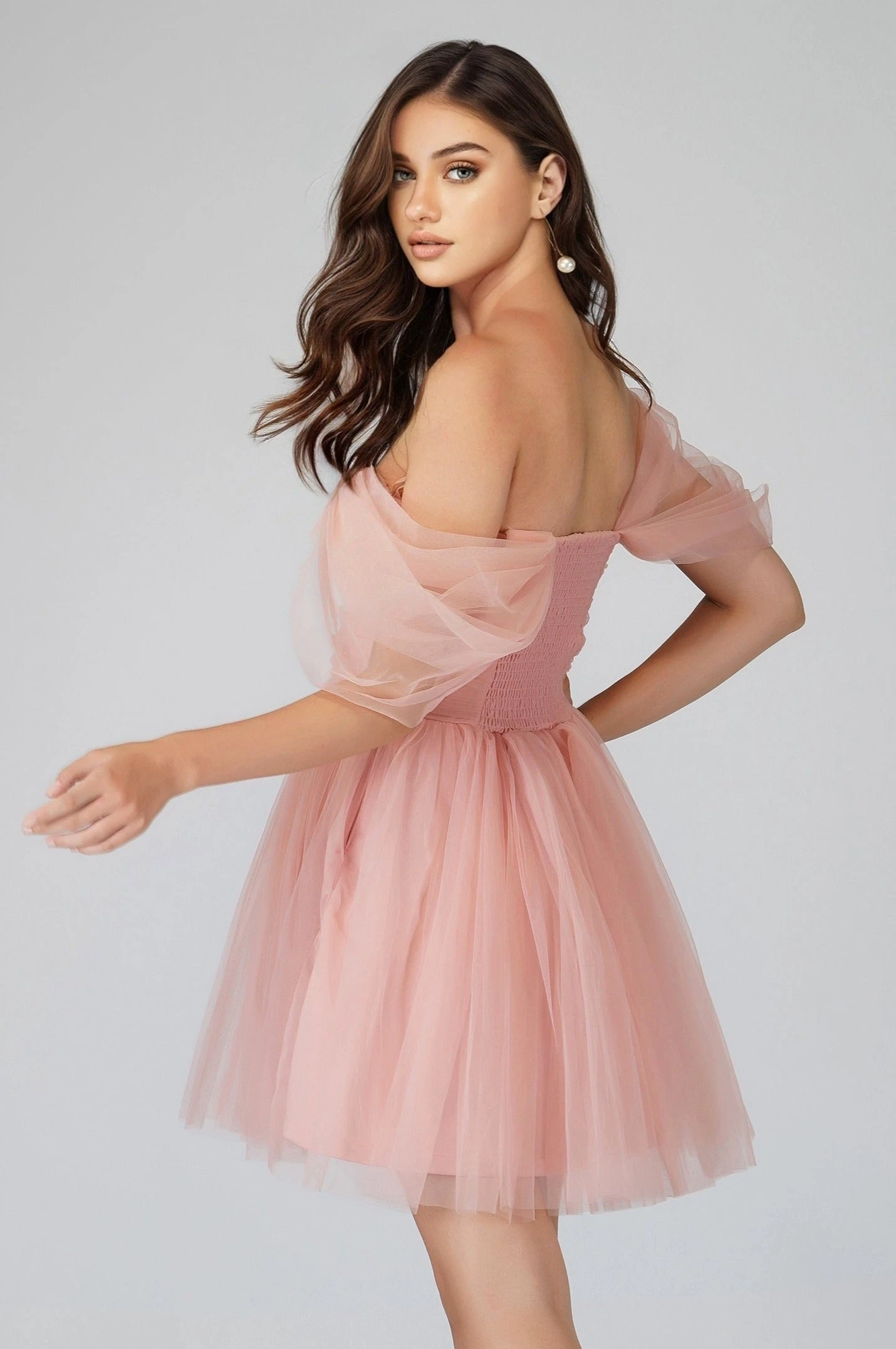 Sydney Light Pink Tulle Mini Dress 2 Sydney Light Pink Tulle Mini Dress - Image 2