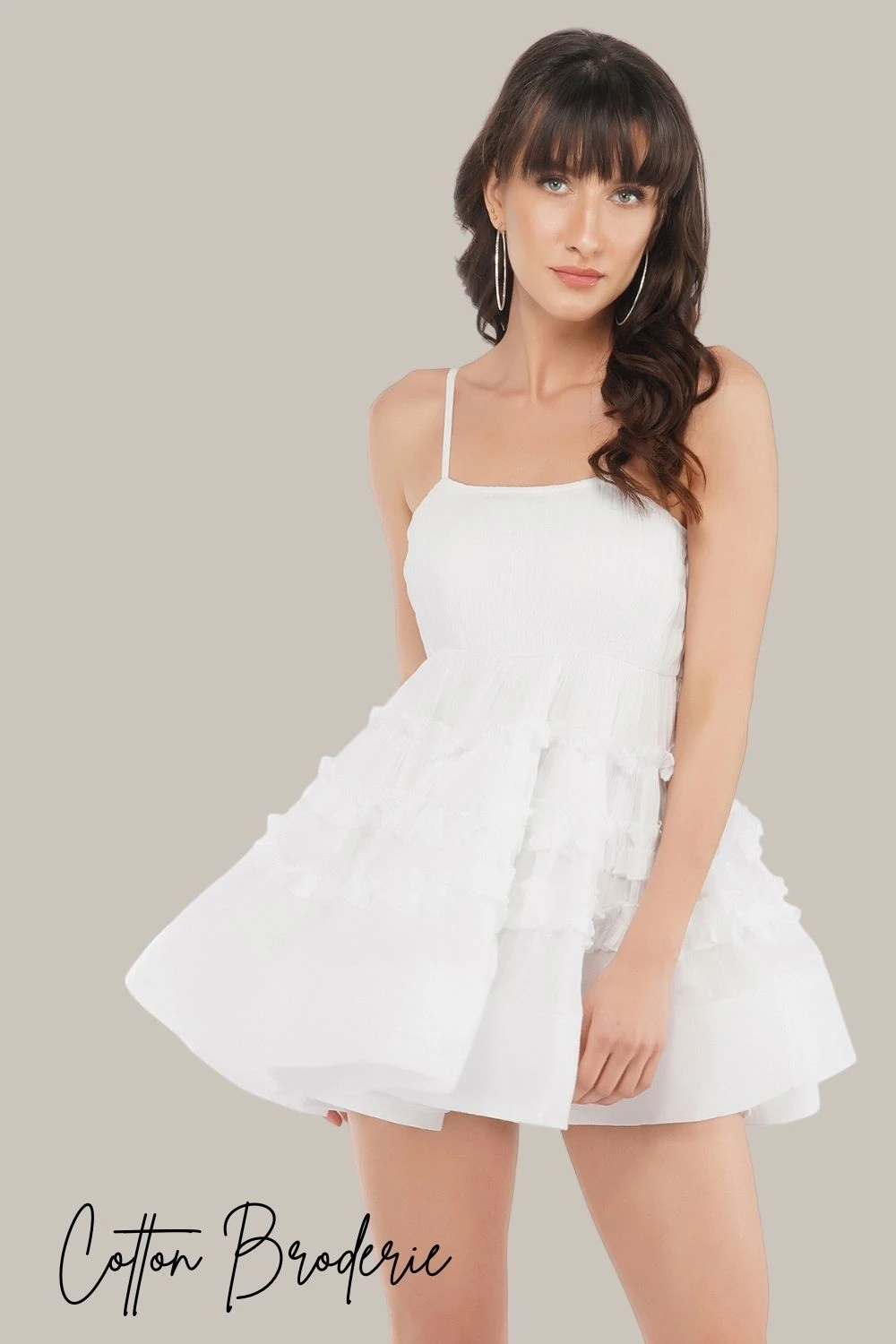 Bethan Cotton Lace Mini In White 4 Bethan Cotton Lace Mini In White - Image 4