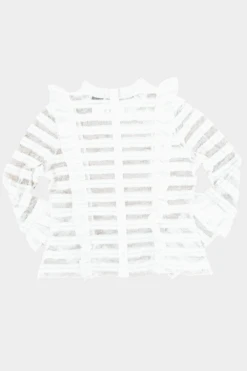 Caladium Long Sleeve White Mesh Top 8 Caladium Long Sleeve White Mesh Top -Laceand Beads websiteimages 5