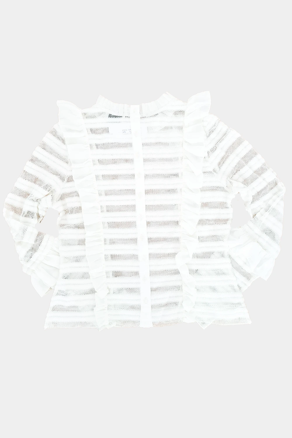 Caladium Long Sleeve White Mesh Top 4 Caladium Long Sleeve White Mesh Top - Image 4